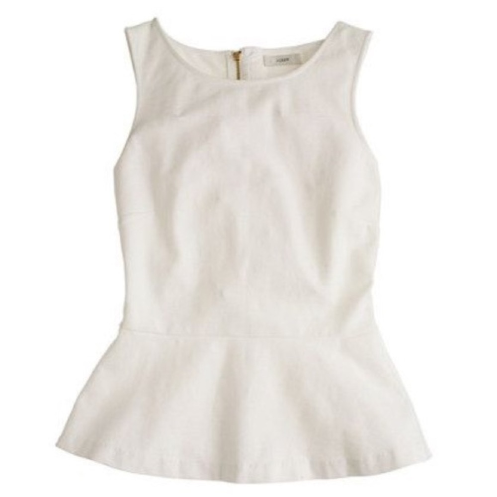 J. Crew ivory sleeveless peplum top